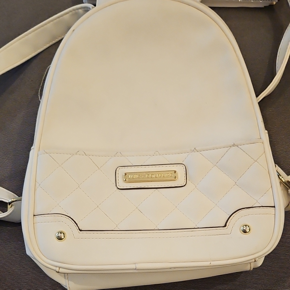 Juicy Couture Cream Quilted Backpack